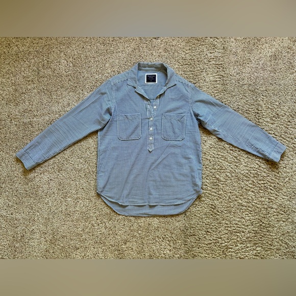 Abercrombie & Fitch Popover Button-Up Striped Shirt size M - Picture 4 of 11